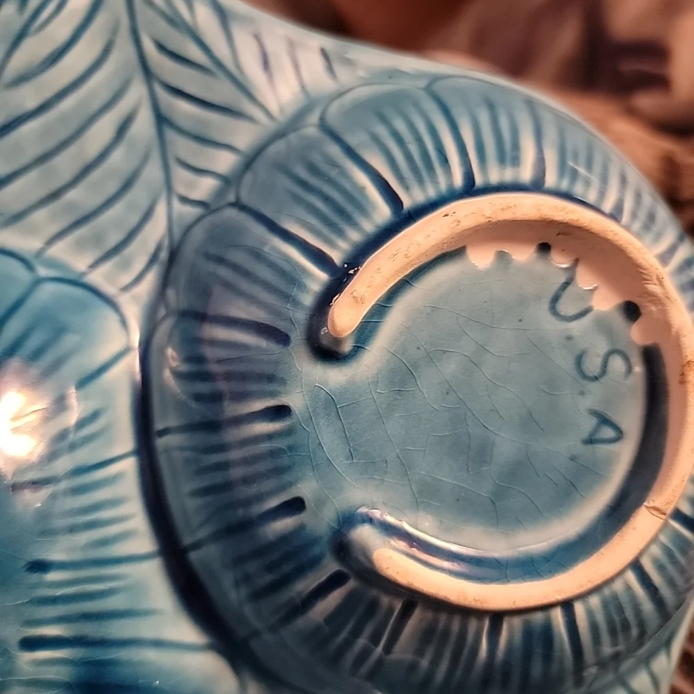 Elegant Blue Floral Ceramic Serving‎ Platter